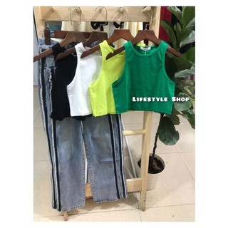 Áo croptop 3 lỗ thun Poco hàng QC