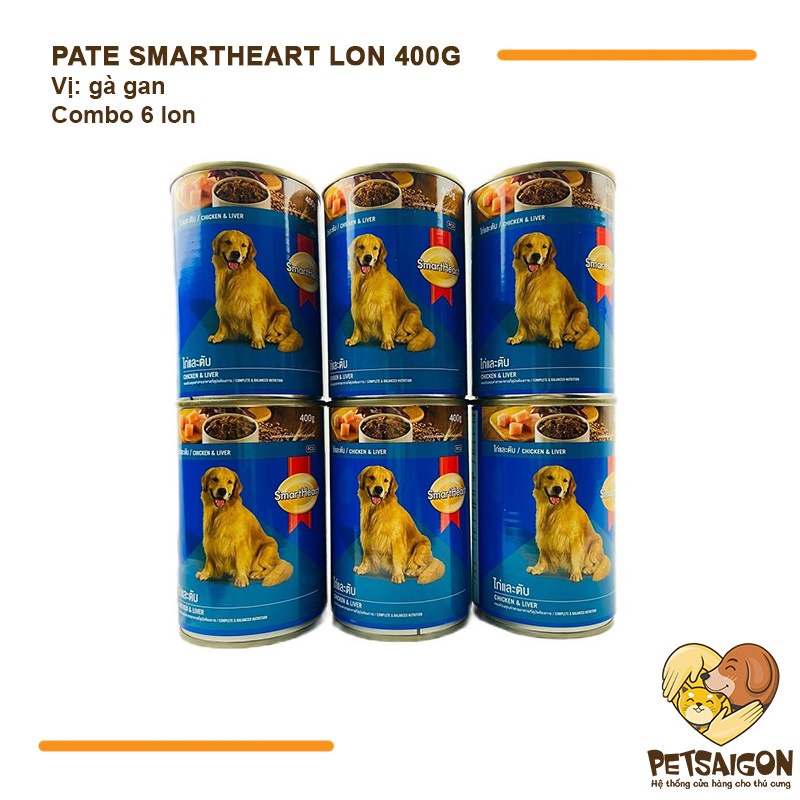 COMBO 6 LON PATE SMARTHEART CHO CHÓ - LON 400G