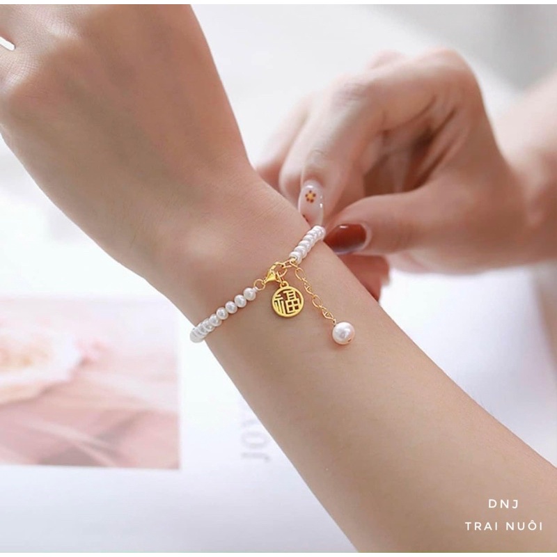 Lắc tay ngọc trai nhân tạo bạc 925 NA siêu HOT nhà Tiệm nhỏ của Ryn