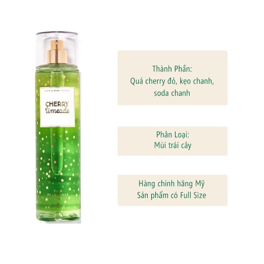 ✨ Xịt thơm Body Mist 𝐁𝐚𝐭𝐡 𝐚𝐧𝐝 𝐁𝐨𝐝𝐲 𝐖𝐨𝐫𝐤𝐬 𝐂𝐡𝐞𝐫𝐫𝐲 𝐋𝐢𝐦𝐞𝐚𝐝𝐞