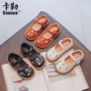 Giày búp bê thêu hoa tone hàn quốc cho bé gái