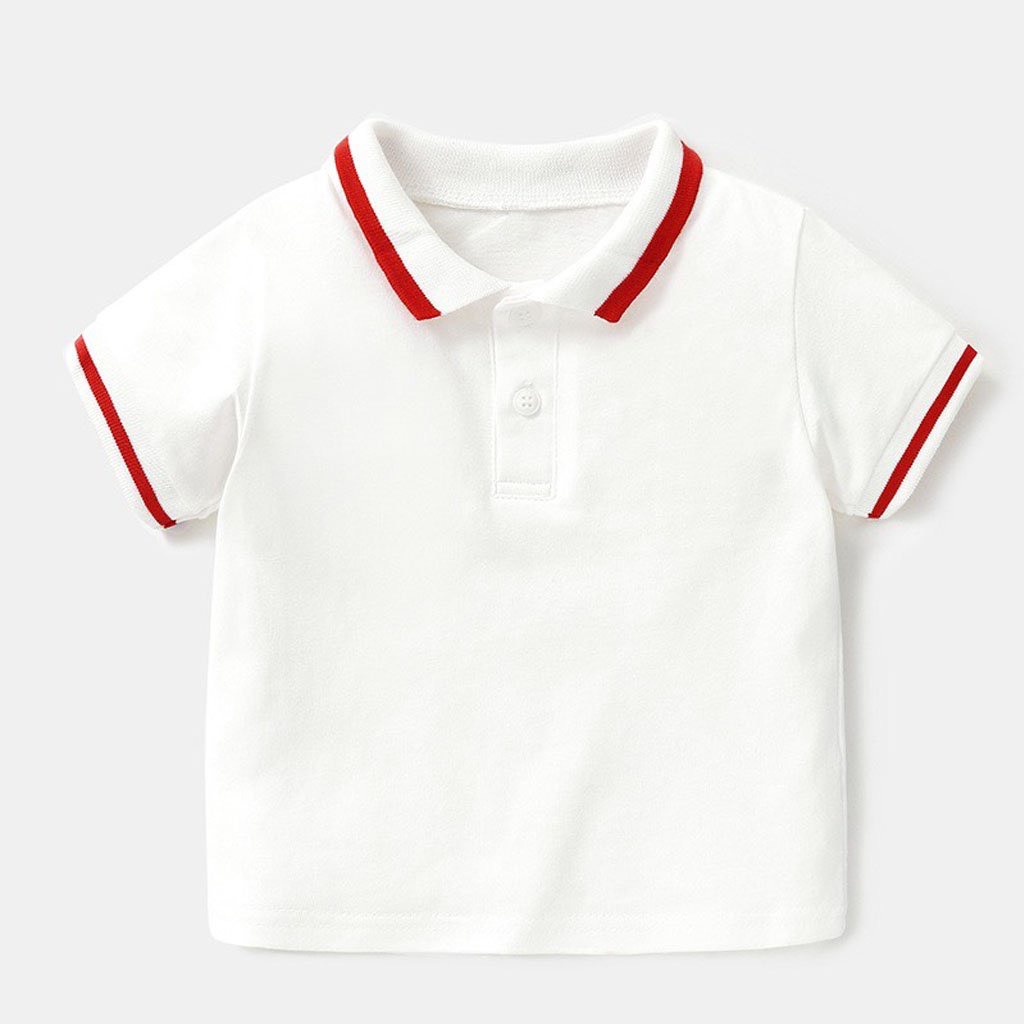 Áo Polo Cổ Kẻ cho bé Chất cotton cao cấp, áo phông cộc tay bé trai có cổ họa tiết trơn - BAOBAO KIDS