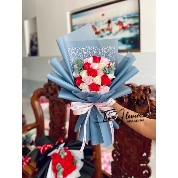 Bó hoa sáp 20 bông phối màu cực sang chảnh