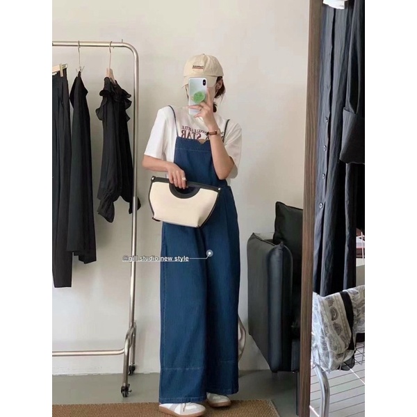 Quần jeans yếm ống rộng, quần phong cách HQ