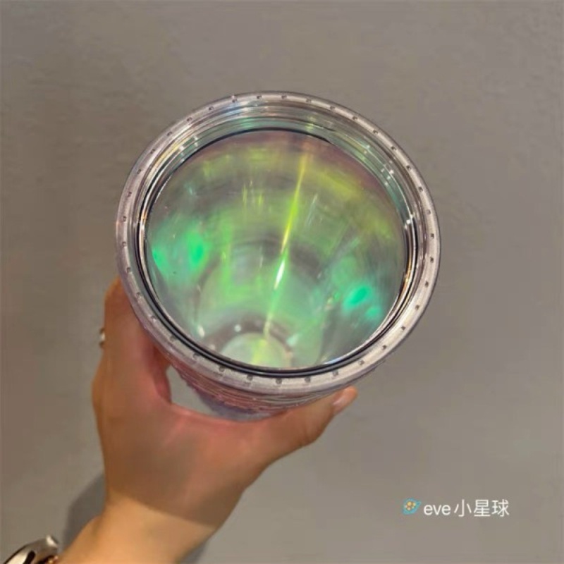Ly Uống Nước Vảy Cá 2 lớp cao cấp chất liệu PP cách nhiệt 2-3h, tặng kèm ống hút, sticker và cọ rửa