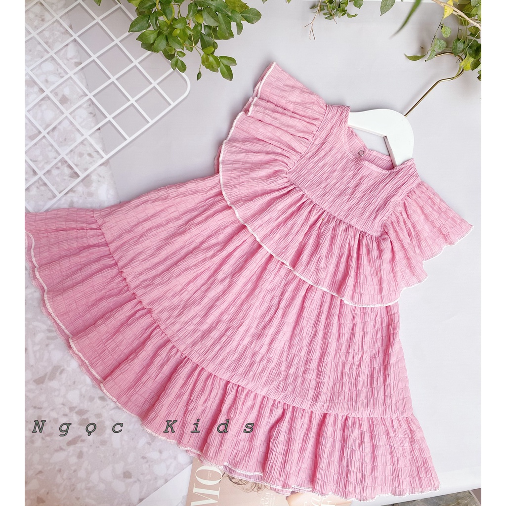 Váy xòe công chúa cho bé gái,Váy bé gái babydoll chất liệu xốp tơ cao cấp cho bé size 7-20kg