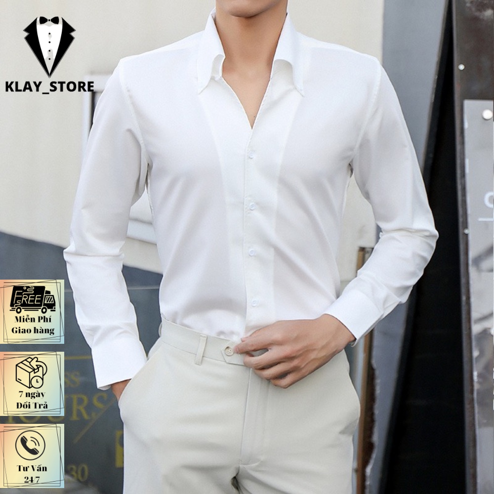 Áo Sơ Mi Nam Kiểu Cổ Mới Hàn Quốc Cao Cấp Với Dáng Cổ V Thời Trang Lịch Lãm
