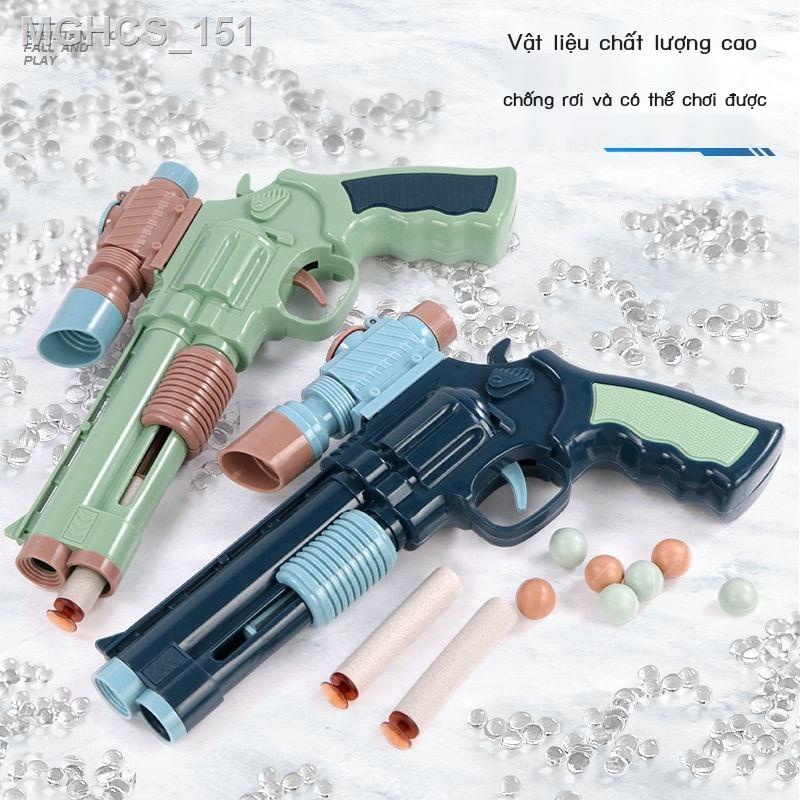 ❀ ( Sẵn)▥❦☌Đồ Chơi Trẻ Em Súng Mềm Đạn Súng Bán Tự Động Đạn Mềm Mô Phỏng Khẩu Súng Lục Hút Trận Bắn Bé Trai Súng Nhựa