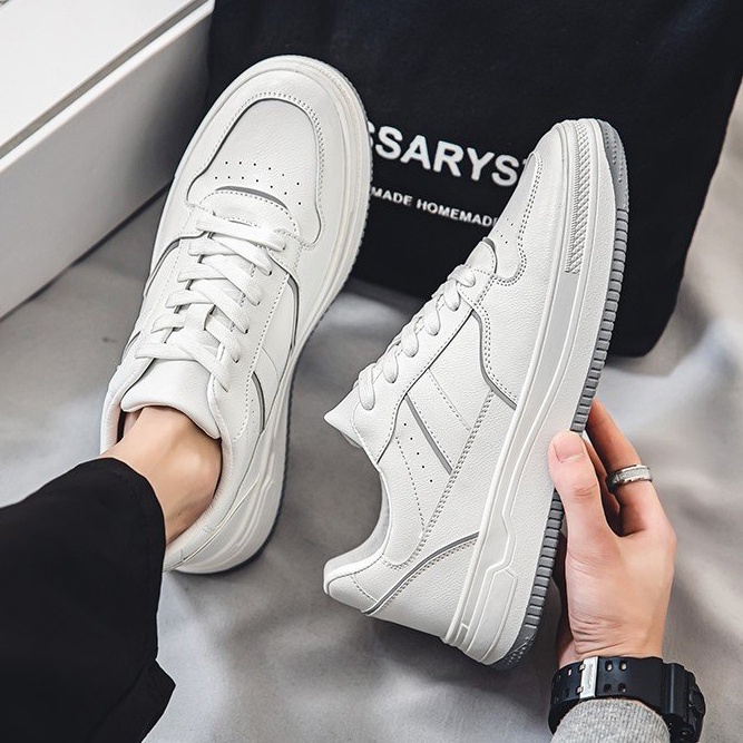 Giày da sneaker trắng, phong cách trẻ trung CS904