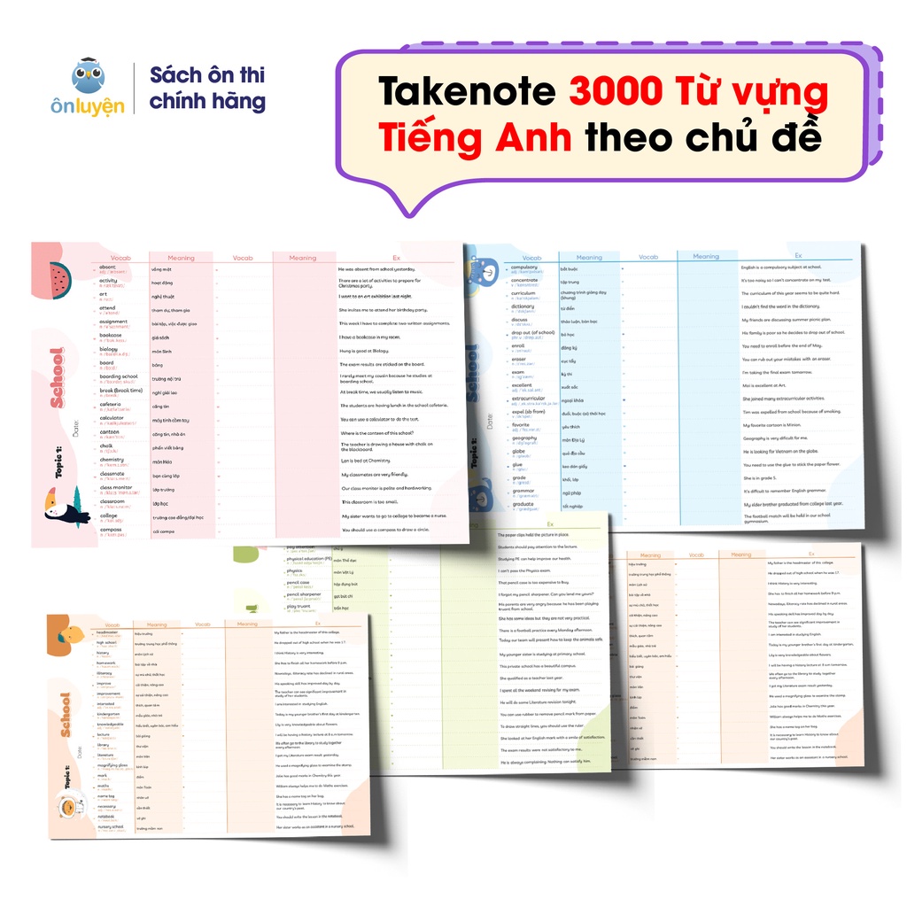 Set 150 tờ TAKENOTE 3000 từ vựng Tiếng Anh theo chủ đề thông dụng nhất - Nhà sách Ôn luyện | BigBuy360 - bigbuy360.vn