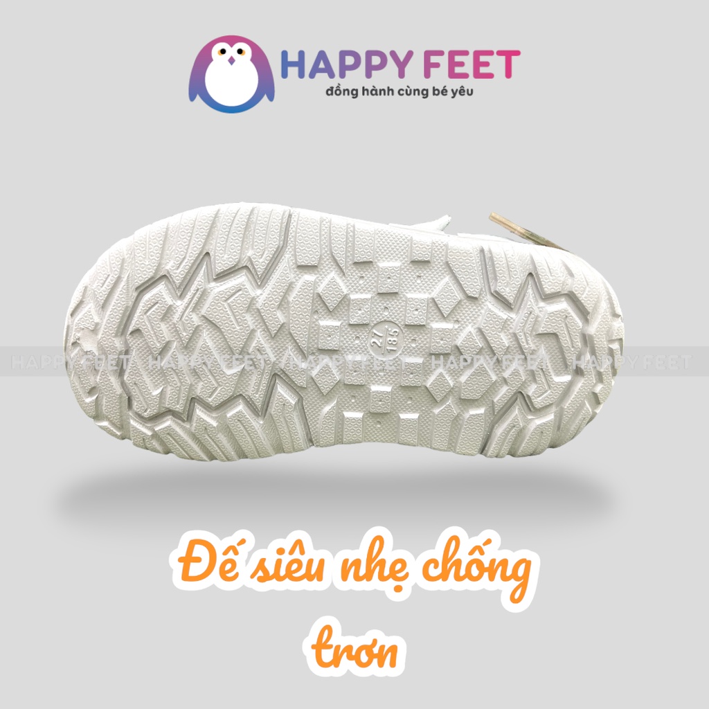 Dép quai hậu cho bé trai bé gá,i xăng đan siêu nhẹ chống trơn không thấm nước cho bé 2-10 tuổi - Happy Feet No612
