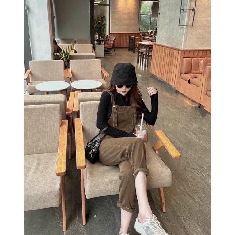 Set Yếm Bò Màu Nâu, Quần Jean dài Dáng Baggy | BigBuy360 - bigbuy360.vn
