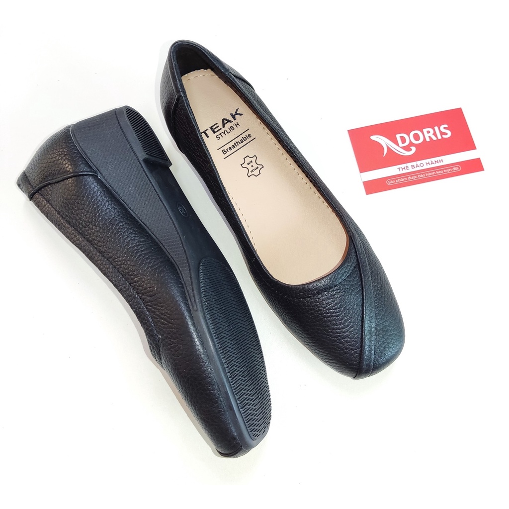 Giày Búp Bê Đế Xuồng da thật 3cm mũi vuông 304- FOMR CHUẨN- CÓ BẢO HÀNH.