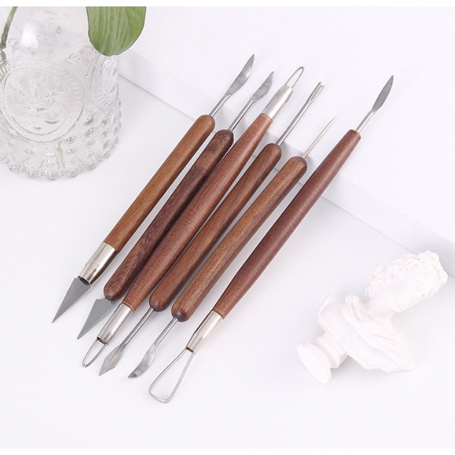 Bộ 6 Dụng Cụ 12 Đầu Điêu Khắc Đất Sét, Dụng Cụ Nặn Tượng, Nặn Mô Hình