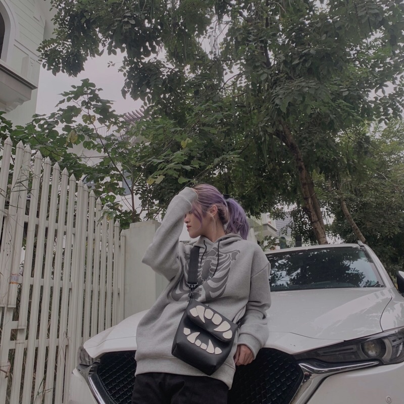 Áo hoodie local brand chính hãng, hoodie unisex form rộng Bone GRAY