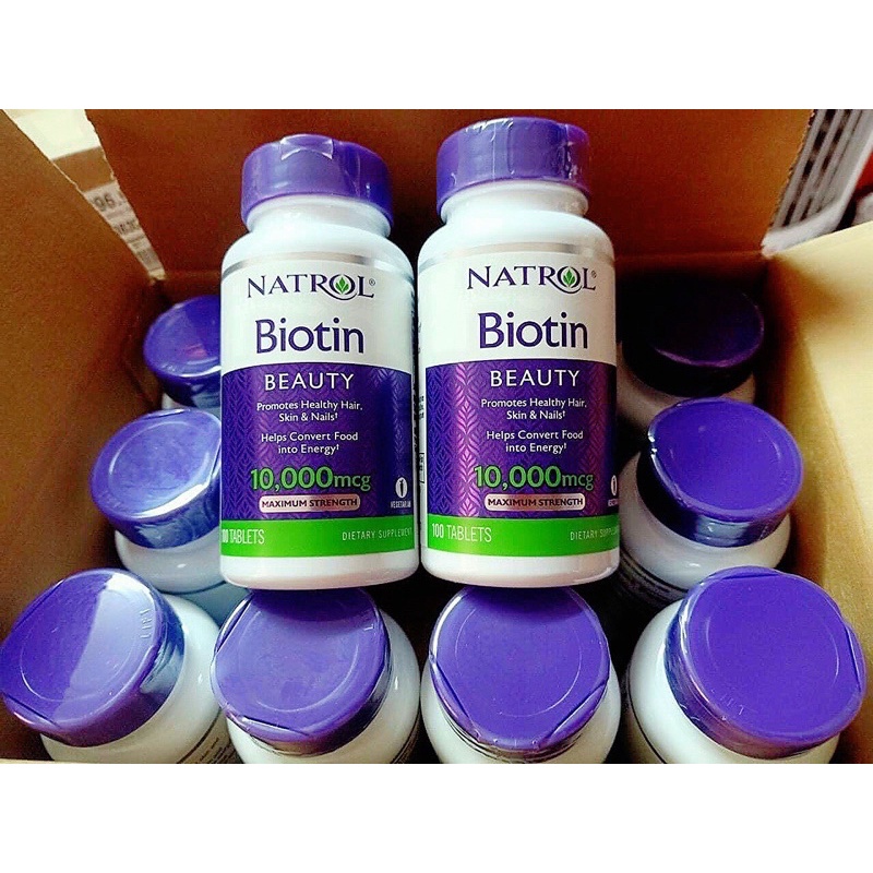 Viên Uống Hỗ Trợ Mọc Tóc Và Chống Rụng Tóc Natrol Biotin 10000mcg 100 viên