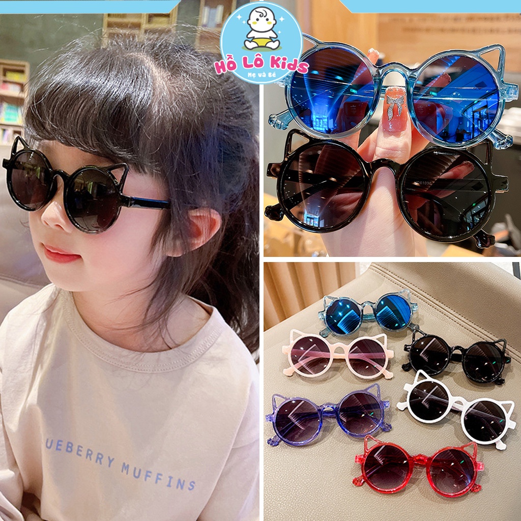 Kính mát hình tai mèo chống tia UV cho bé 2-12 tuổi dễ thương thời trang