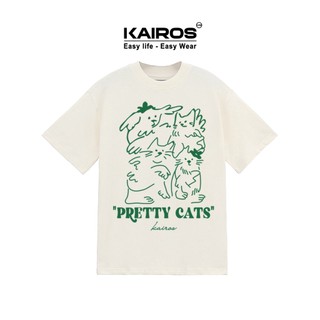 Áo phông nữ form rộng Kairos local brand form rộng tay lỡ chất cotton ướt vải mát mềm mịn không xù mẫu pretty cat tee