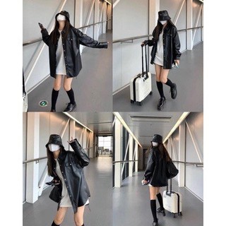 [Bigsize 55-100kg] Áo da nữ dáng dài cực chất