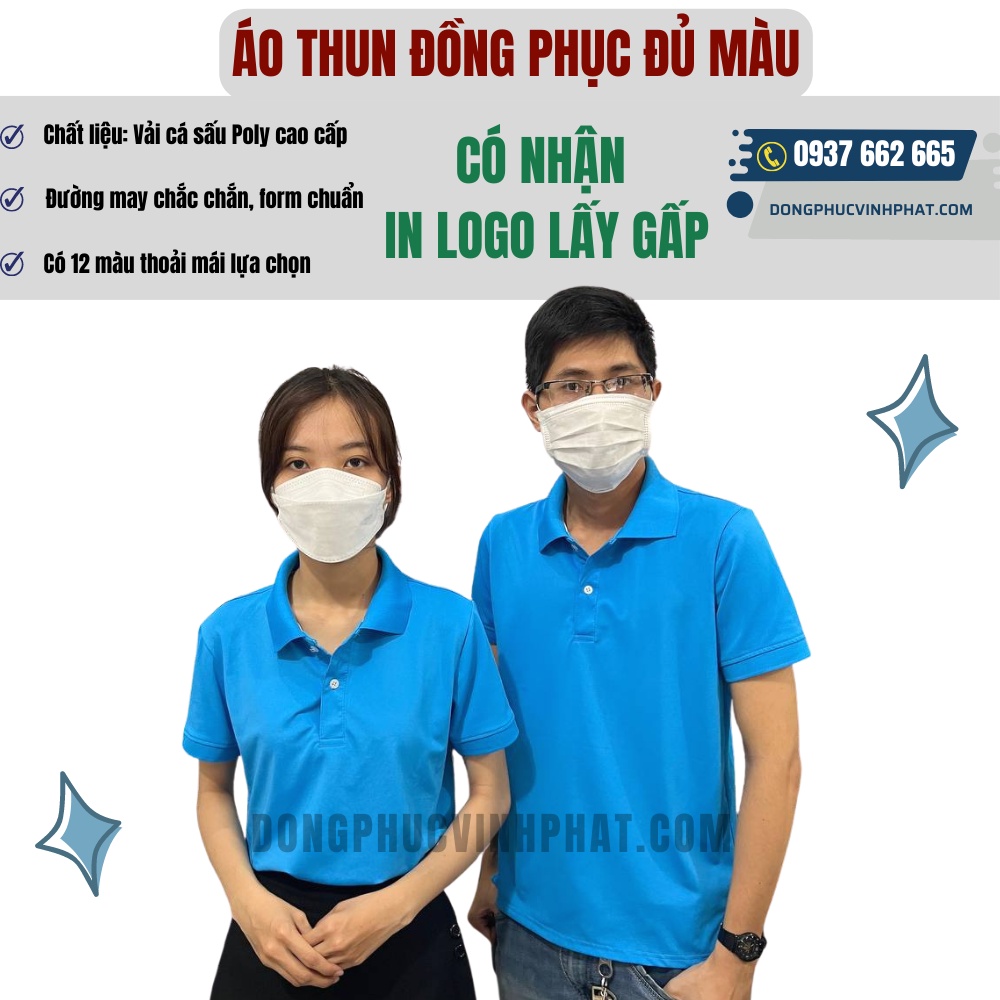 Áo Thun Polo Có Cổ Ngắn Tay Nam Màu Xanh Ya, Màu Trắng Vải Cá Sấu Thoáng Mát, Thấm Hút Tốt - Hình Thật