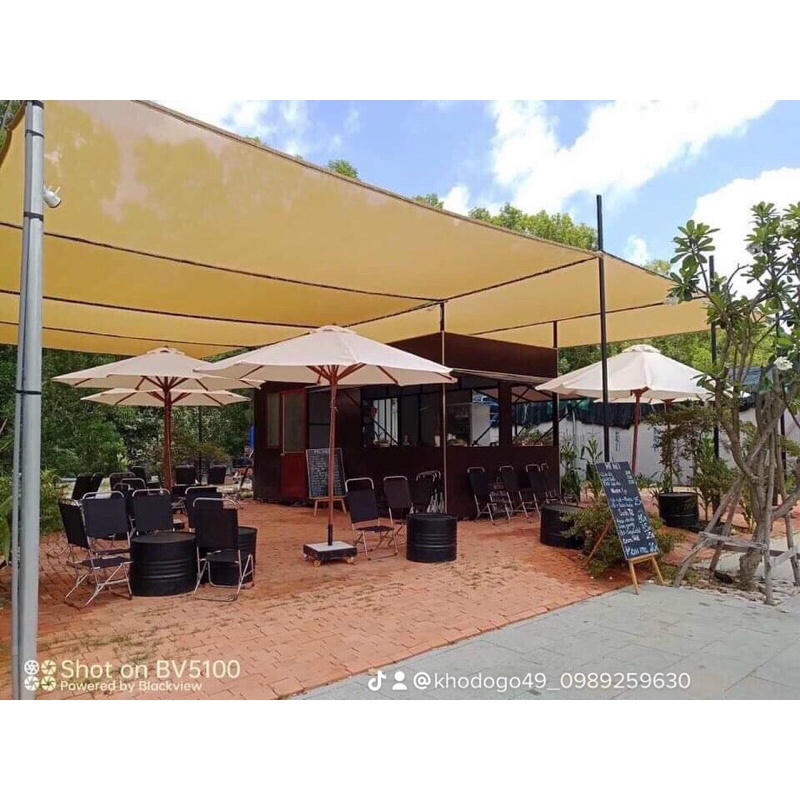 Dù gỗ sân vườn xuất Âu, ô che nắng mưa tán dù 250-350cm nhiều màu.