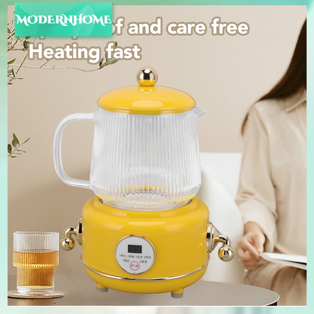 ModernHome 600ml Nồi đun nóng điện 50Hz Thủy tinh nấu ăn chính xác Ấm nước trà cho Phòng ngủ tập thể Du lịch cắm trại tại nhà