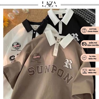 Áo thun có cổ , áo polo tay lỡ form rộng - sunpon