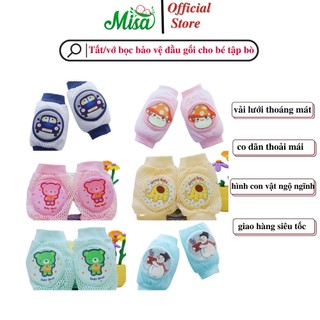 Tất Tập Bò Bảo Vệ Đầu Gối Cho Bé, Vớ Lưới Chống Trơn Em Bé Tập Bò Đáng Yêu