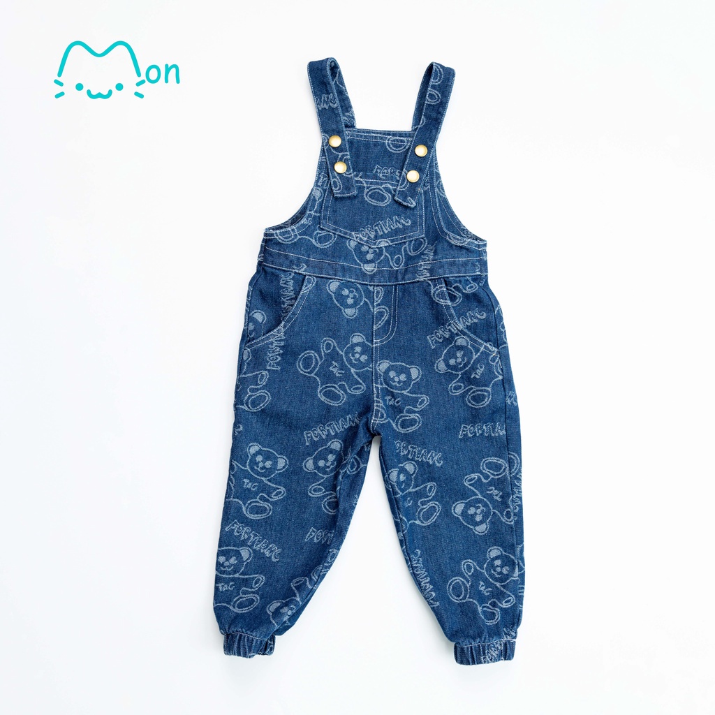 Quần yếm bò cho bé trai có thể chỉnh sửa độ dài vai yếm, mặc nhà đi chơi, đi du lịch cho bé 2-6 tuổi MonBabies QY22W09