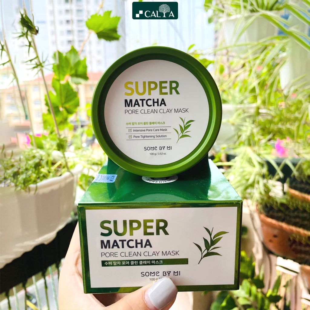 Mặt Nạ Đất Set Some By Mi Trà Xanh Làm Sạch Sâu, Ngăn Ngừa Mụn - Some By Mi Super Matcha Pore Clean Clay Mask 100g