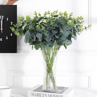 Cành lá táo điểm lá khuynh diệp cao 50cm 16 nhánh