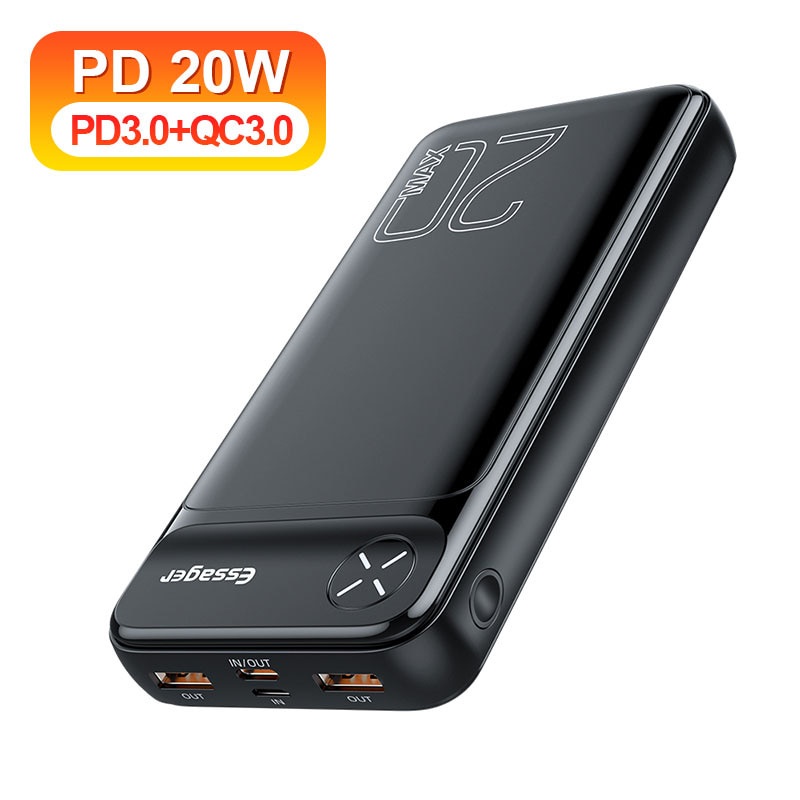 Pin dự phòng ESSAGER 20000mah pd 20w sạc nhanh 4 cổng thích hợp cho Android vs IP