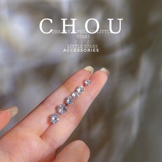 Bông tai, khuyên tai đính đá tròn basic | chou accessories |