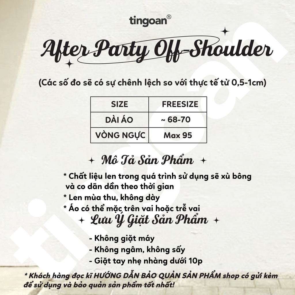 TINGOAN® - Áo len đen kim tuyết xù cổ V mặc hai kiểu đính nơ trắng AFTER PARTY OFF-SHOULDER TOP/BL