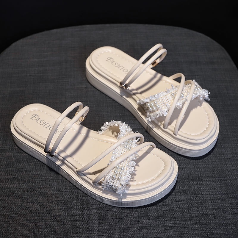 Xăng đan hai đi phong cách tiên nữ đế dày mùa hè cho nữ