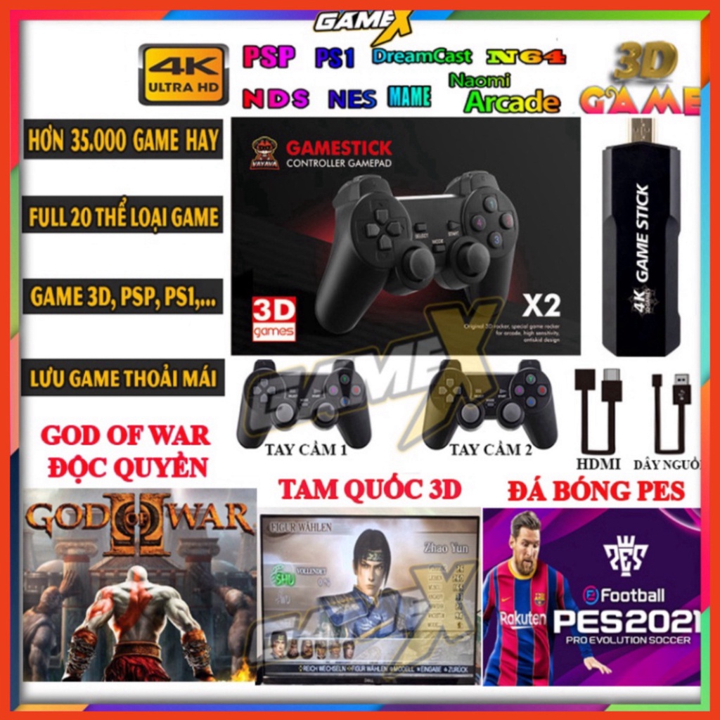 Game Stick 4k Đỏ X2Pro Mới, 41.000+ game psp, ps1, 3d,... máy chơi game cầm tay 4 nút giá rẻ - Flash sale