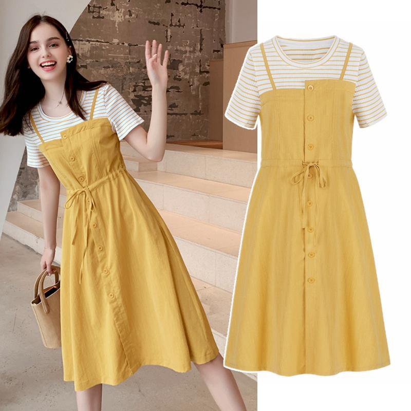 Trang Phục Bà Bầu Lỏng Lẻo Váy Liền Cho Con Bú Tay Ngắn Mùa Hè Trang Phục Cho Con Bú Thời Trang Ra Ngoài