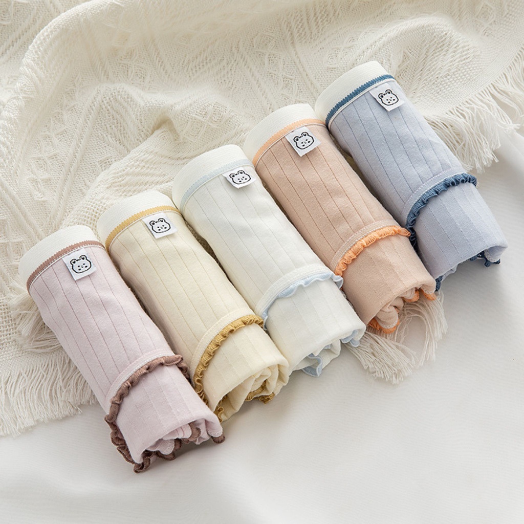 Quần lót nữ cotton - Quần chip nữ cute gân tăm Nhật Bản co dãn siêu đáng yêu Cavera L382