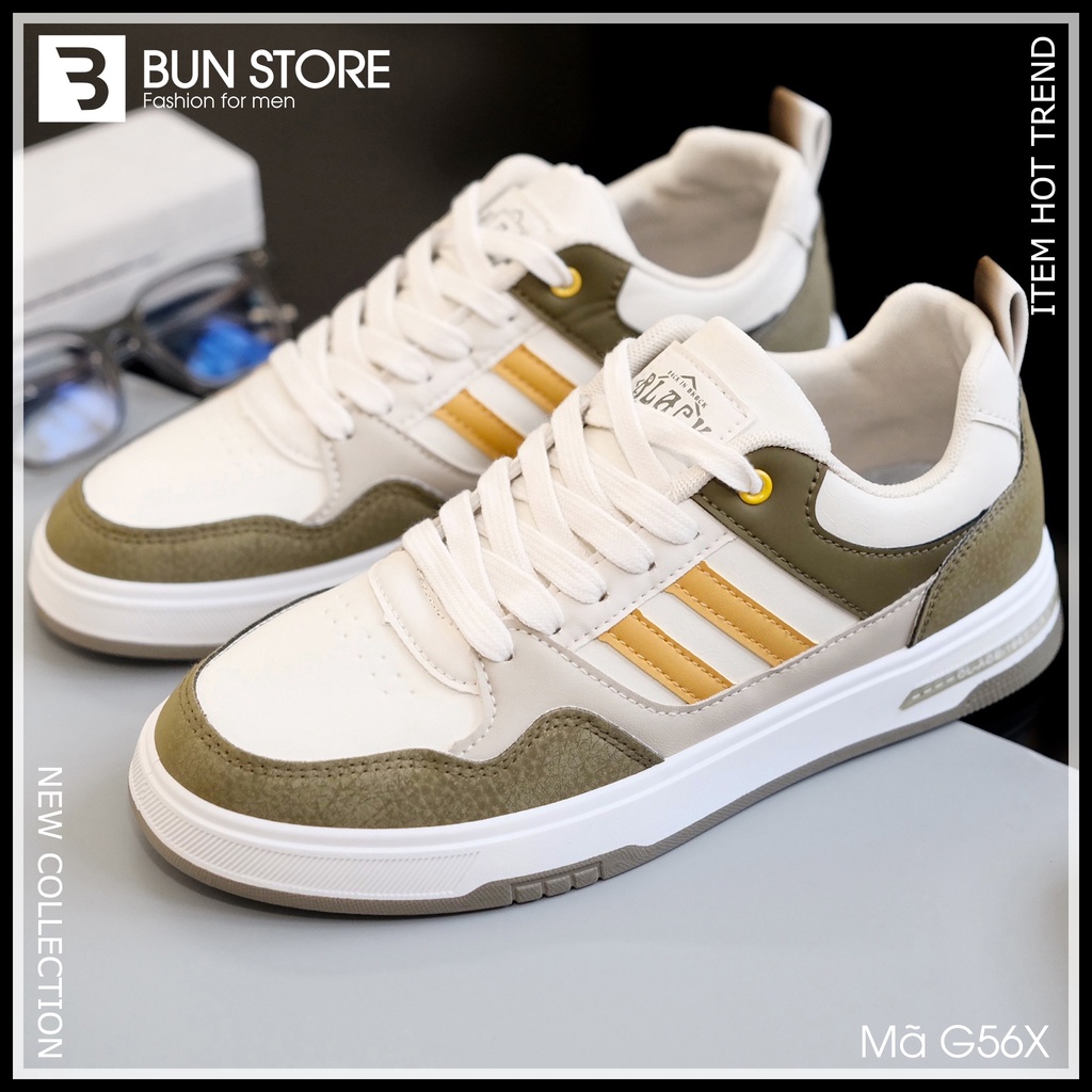 Giày thể thao nam Sneaker Bun Store - Mã G56X màu xanh sọc vàng