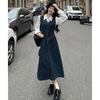 Denim đầm suông eo thon phong cách thời trang cho các bạn nữ