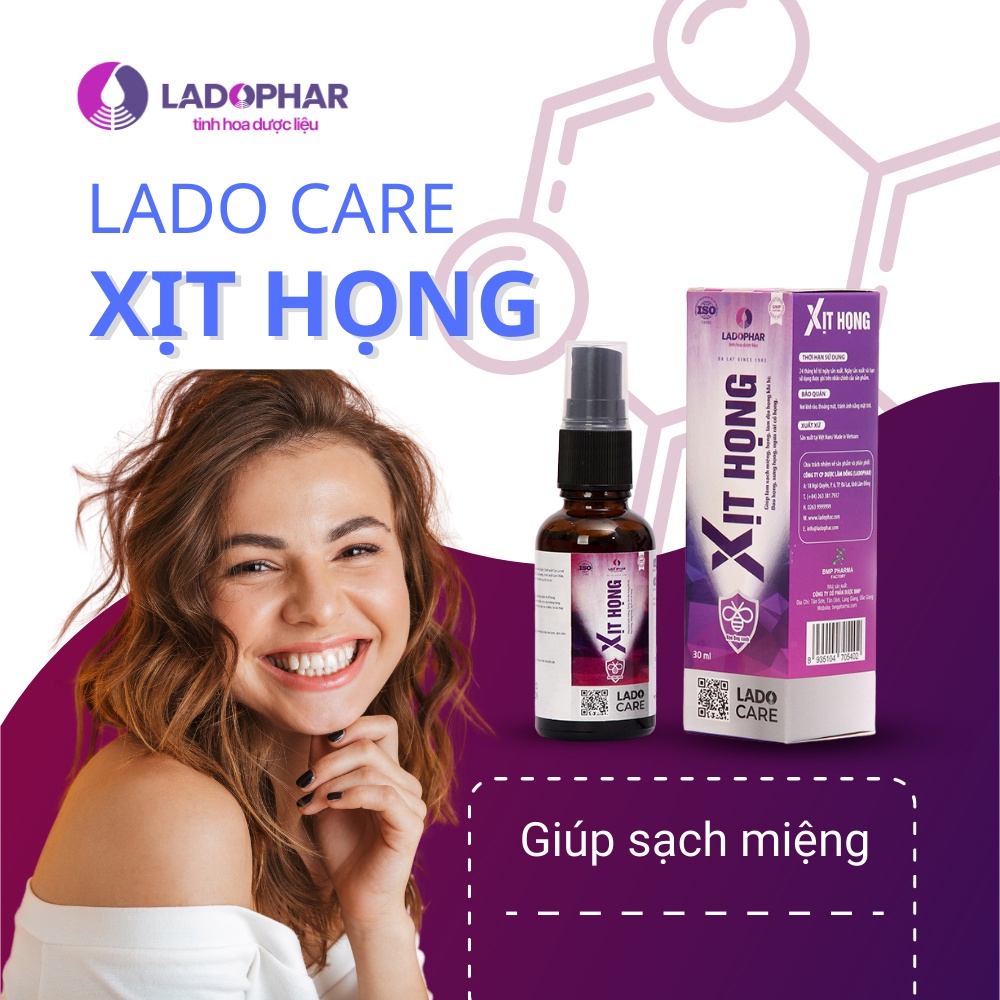 Dung dịch xịt họng Lado Care Xịt Họng Ladophar Chai 30ml