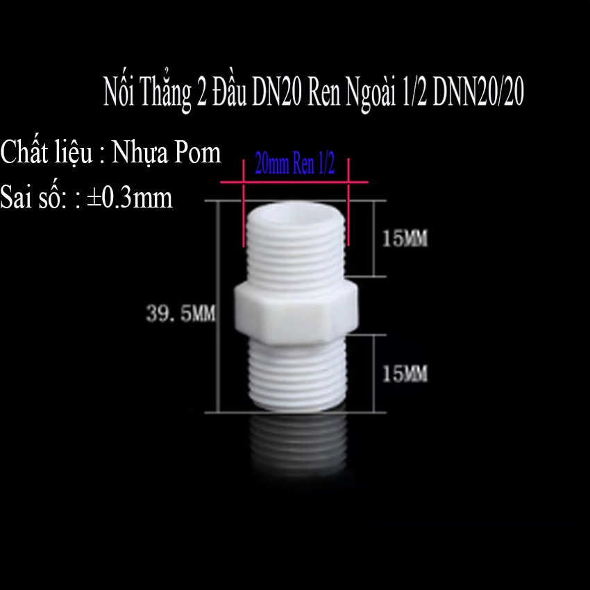 Nối Thu Ren Trong Ngoài, Kép Ren Nhựa Chịu Nhiệt