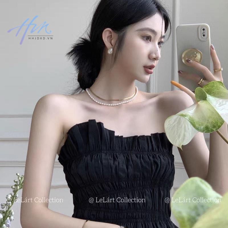 Lelart Áo Ống Xếp Ly Ôm Dáng Vừa Vặn Phong Cách Mùa Hè Pháp 2022 Mới Mẻ Dễ Phối Đồ Cho Nữ