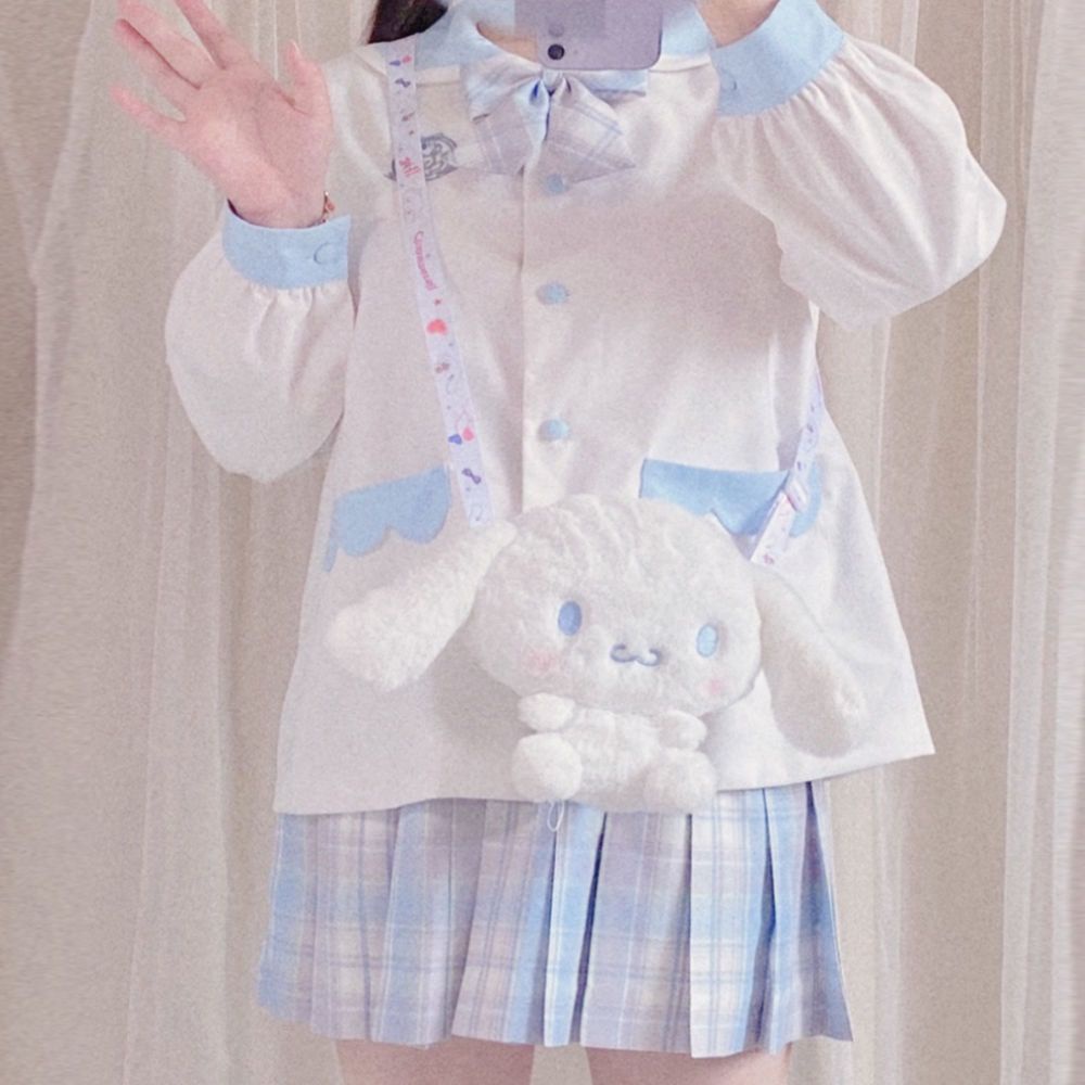 Túi đeo chéo Thú Bông CINNAMOROLL có dây đeo in hình siêu đáng yêu, túi đeo chéo gấu bông - phụ kiện Lolita