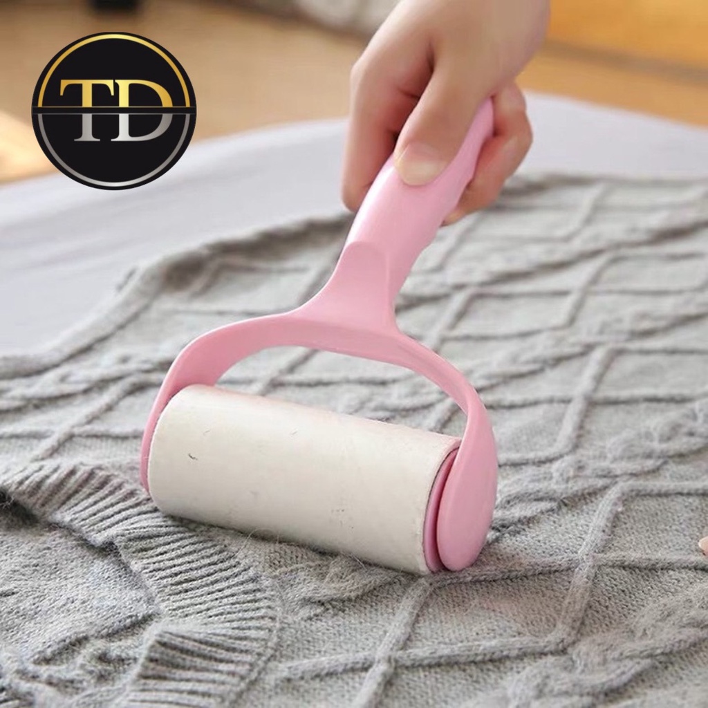 Cây lăn bụi quần áo, chăn màn, lông chó mèo 16cm - sử dụng lõi giấy dạng con lăn bụi, dùng để lăn dính, xé từng lớp
