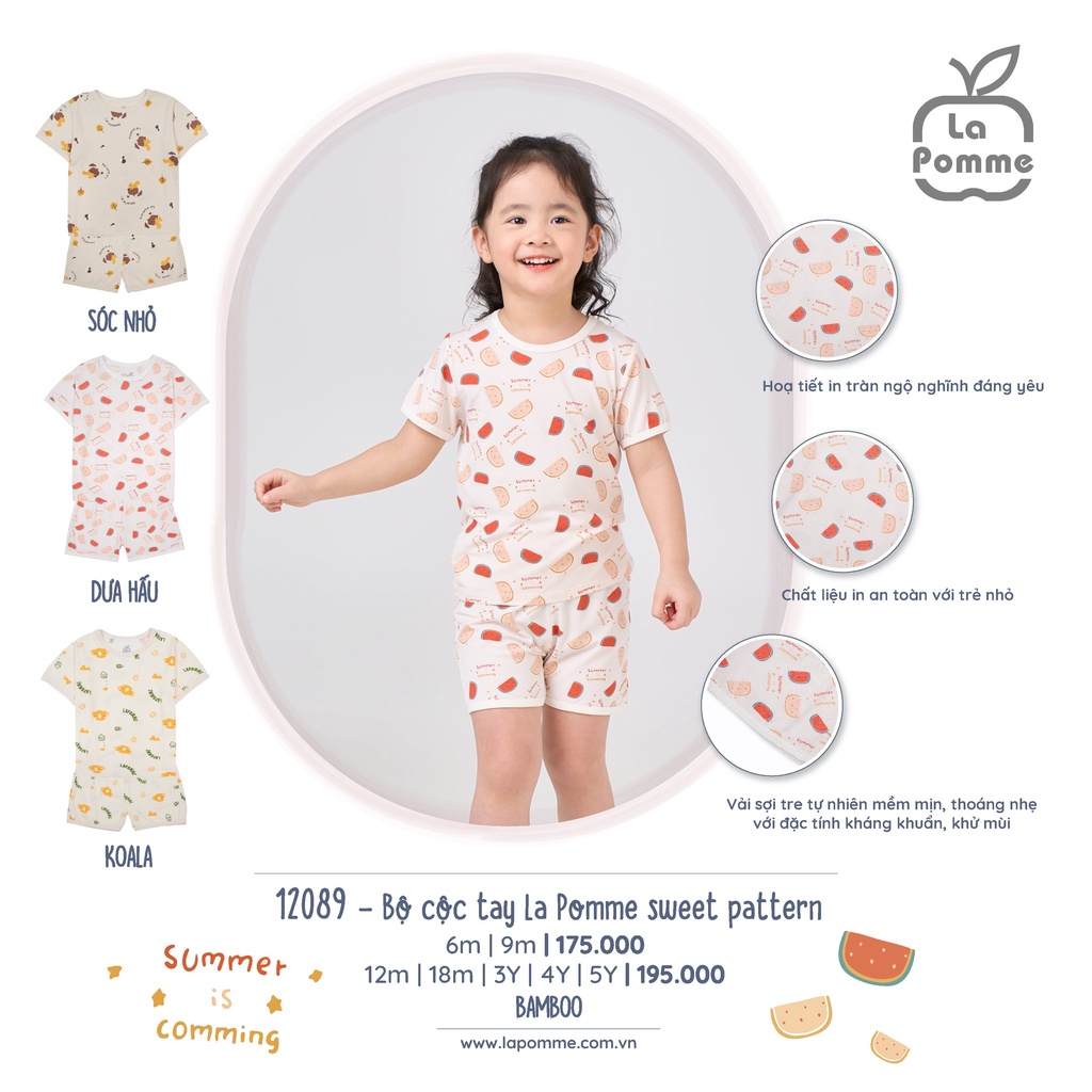 La pomme Bộ cộc tay La Pomme Sweet Pattern SS2023