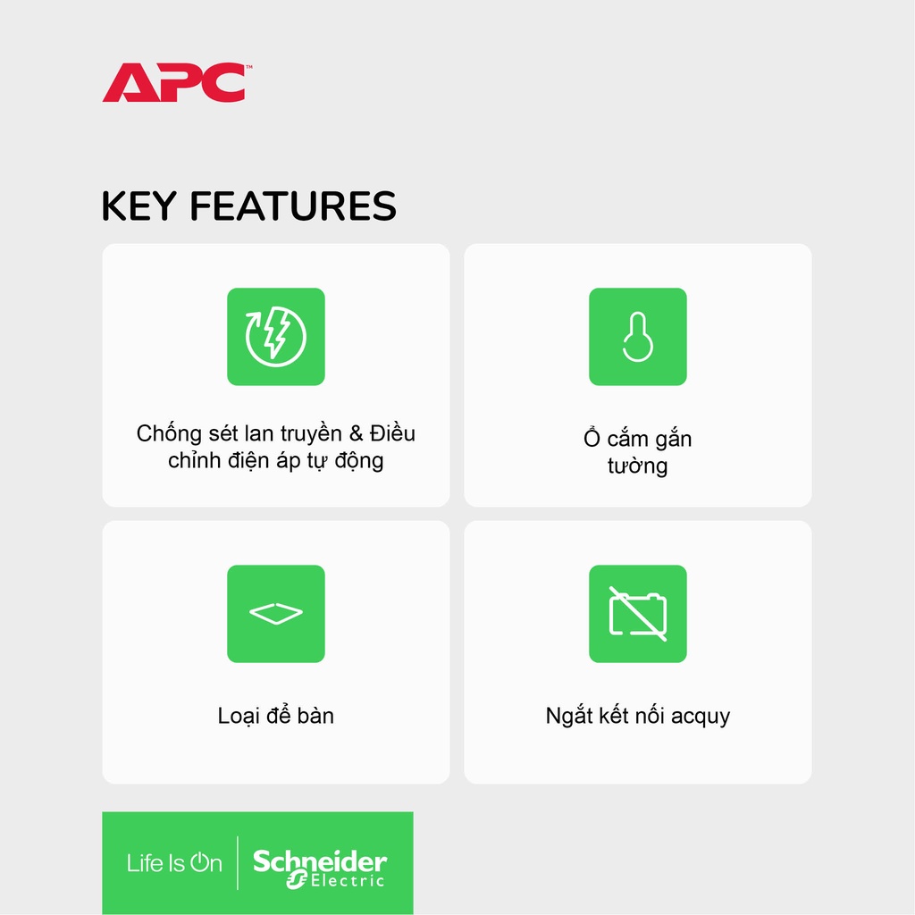 [FREESHIP] Bộ lưu điện APC by Schneider Electric Easy UPS BV1000I-MS 1000VA, 230V & ổn áp