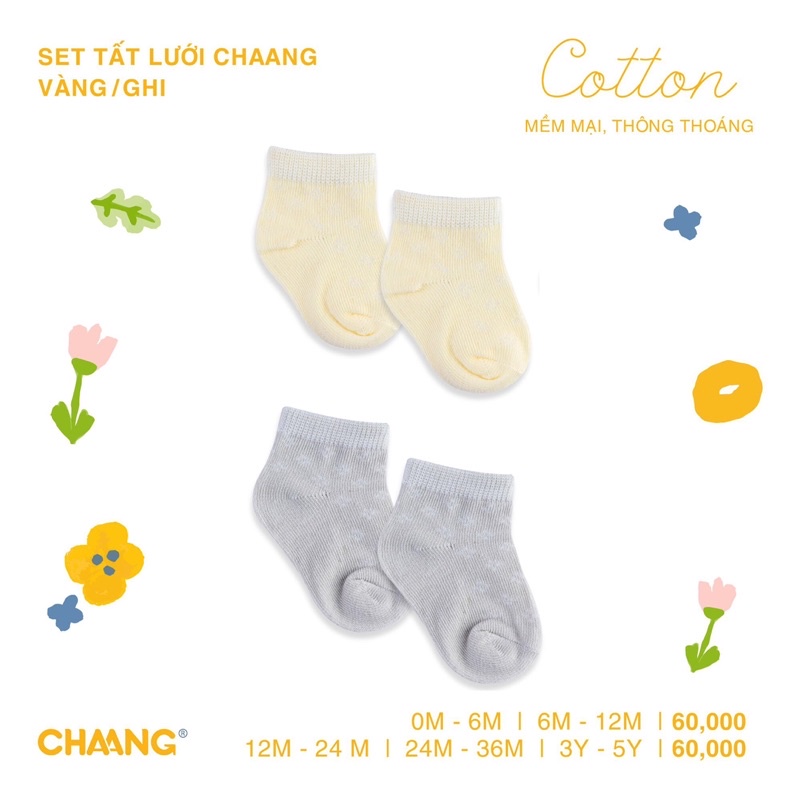 Chaang combo 2 đôi tất lưới điều hoà cho bé 0-5 tuổi SS2023