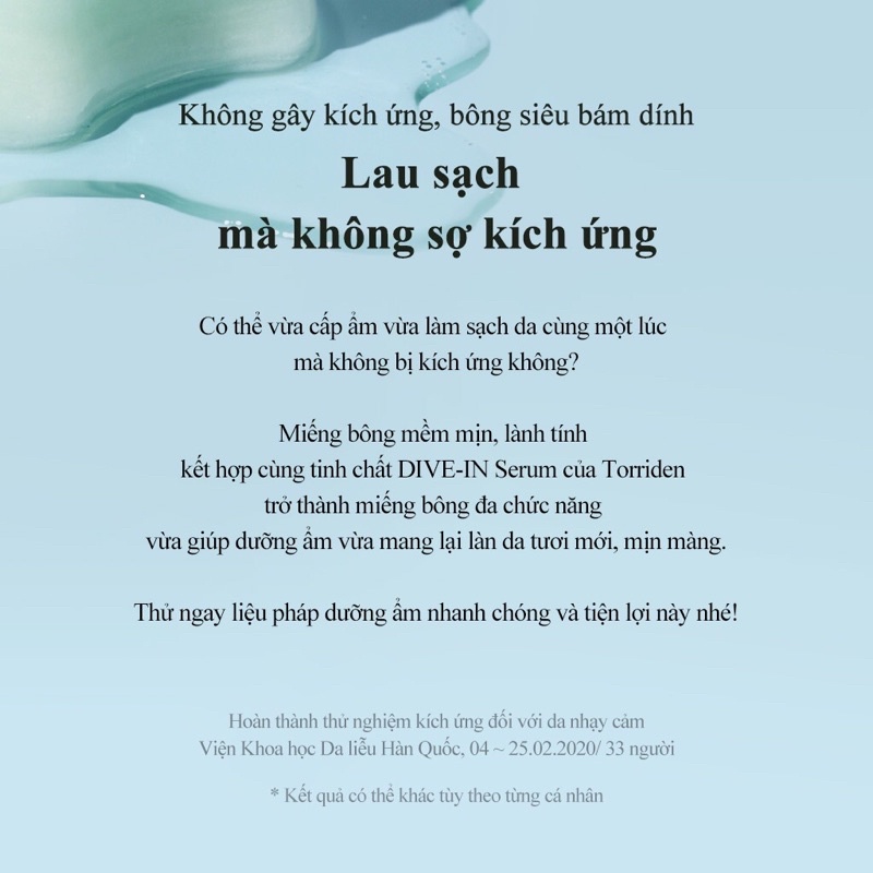 Túi 10ae dùng thử Torriden DIVE IN Low Molecular Hyaluronic Acid Multi Pad  giảm mẩn đỏ,tẩy tế bào chết