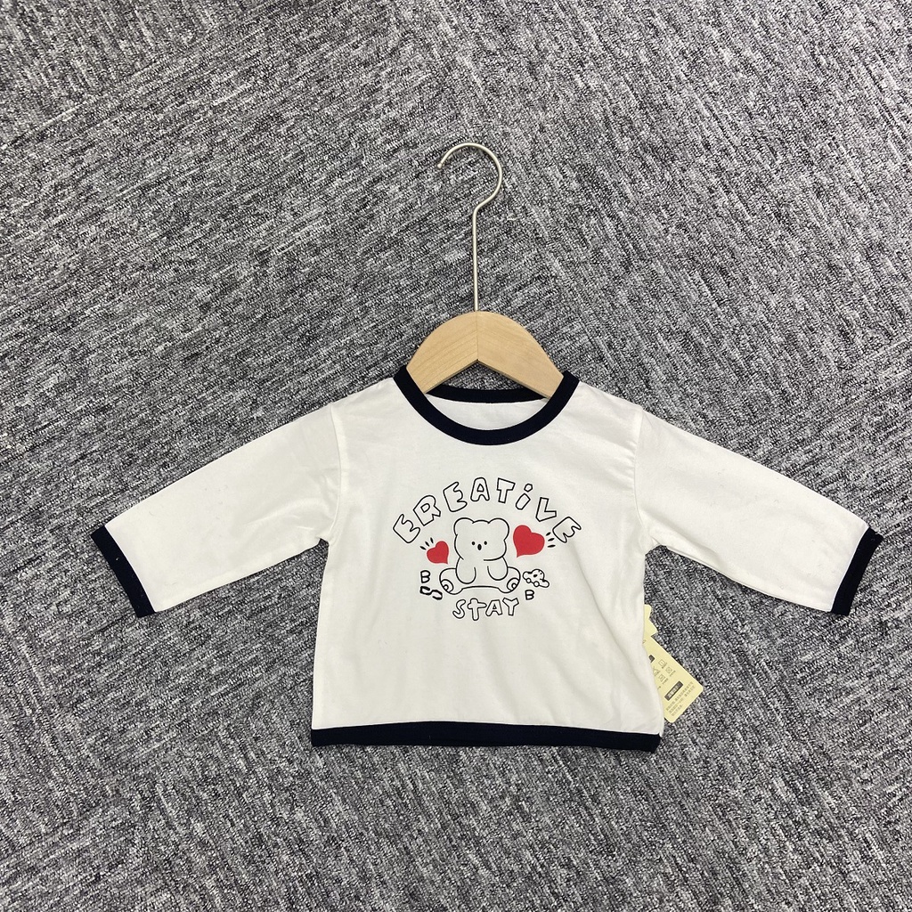 Yếm jean bò kết hợp áo hình gấu ngộ nghĩnh cho bé trai và bé gái thời trang mùa hè 2023 A4